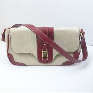 Etienne Aigner Leather and Canvas Handbag